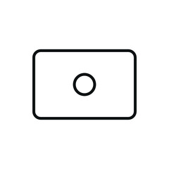 Editable record button line icon. Vector illustration isolated on white background. using for website or mobile app