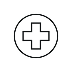 Editable cross line icon. Vector illustration isolated on white background. using for website or mobile app