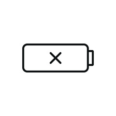 Editable not charging battery line icon. Vector illustration isolated on white background. using for website or mobile app