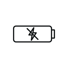 Editable not charging battery line icon. Vector illustration isolated on white background. using for website or mobile app