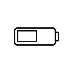 Editable half battery line icon. Vector illustration isolated on white background. using for website or mobile app