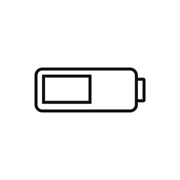 recommend clip art: Editable half battery line icon. Vector illustration isolated on white background. using for website or mobile app