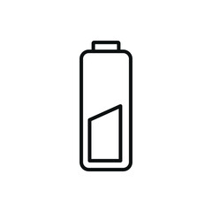 Editable half battery line icon. Vector illustration isolated on white background. using for website or mobile app