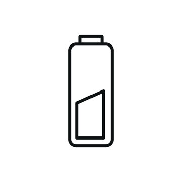 recommend clip art: Editable half battery line icon. Vector illustration isolated on white background. using for website or mobile app