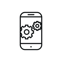 Editable Smartphone settings line icon. Vector illustration isolated on white background. using for website or mobile app