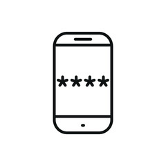 Editable smartphone password line icon. Vector illustration isolated on white background. using for website or mobile app