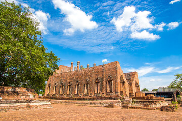Phra Nakorn Si Ayutthaya,Thailand on May 27,2020:Ubosot(ordination hall) of Wat Kudi Dao in...