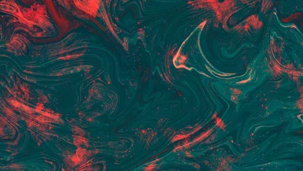 Fotobehang Colorful and fancy colored liquify background. Glossy liquid acrylic paint texture. Liquid fluid abstract marble texture. Colorful smooth swirls background. Beautiful Marbling. Marble texture. © Aquarium