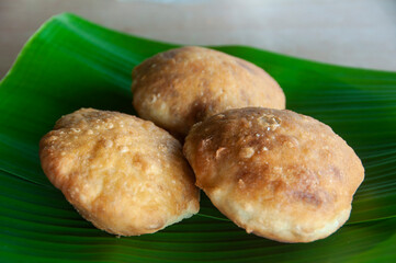 North Borneo home made traditional kuih cempiang cake. Sabah Malaysia Traditional Dessert. Food concept