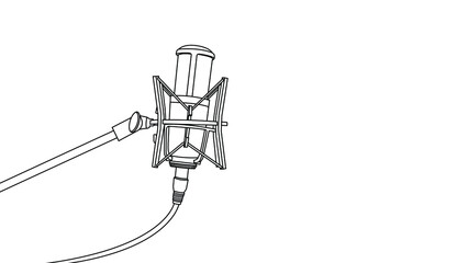 Microphone isolated on white background vector illustration