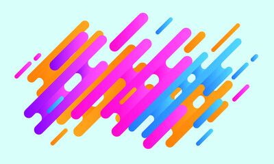 Modern abstract style with composition made of rounded lines in colorful color background