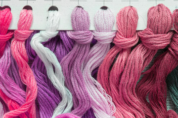 Pink embroidery floss