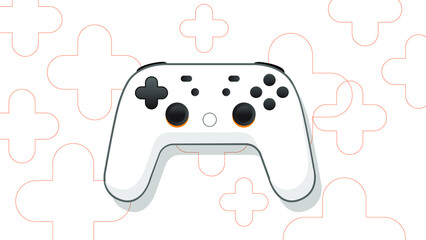 Video game controller flat vector illustration.