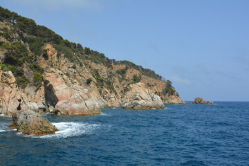 Fototapeta premium rocky coast, Costa Brava, between Lloret de Mar and Tossa de Mar