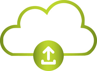 Upload cloud vector icons, store and transfer information and data on the Internet