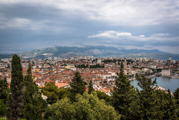 Fototapeta premium Cityscape from Marjan Hill, Split, Croatia