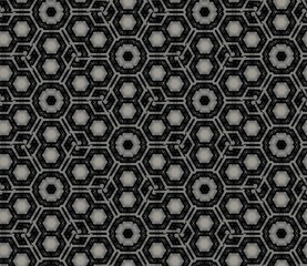 pattern tech art futuristic gray and black