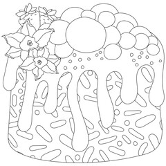 Desserts coloring book, vector illustration