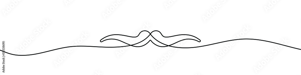 Aufkleber linear background of mustache. one continuous line drawing of a mustache. vector illustration. musta