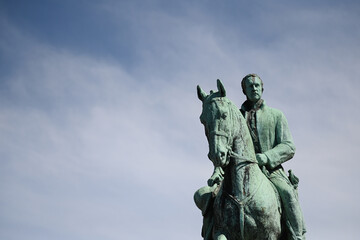 Fototapeta premium Belgique Bruxelles statue monarchie royaume roi Albert 1er premier chevalier