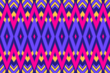 Ikat geometric pattern. Tribal ethnic vector texture. Figure tribal embroidery. Indian, Asia, Gyp sy, Mexican, folk pattern. ikat pattern. pink and dark blue. Traditional ikat vector pattern. colorful