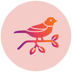 Obraz premium Bird on branch Icon