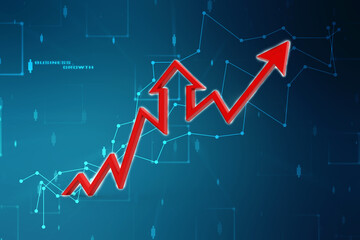 3d rendering business graph and documents. Stock market chart. Business graph background, Financial Background