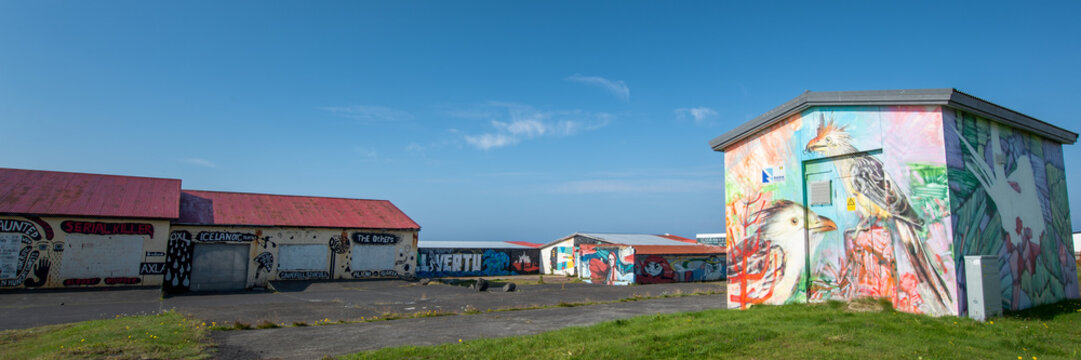 Street art murals in Hellissandur, Snaefellsnes peninsula, Iceland