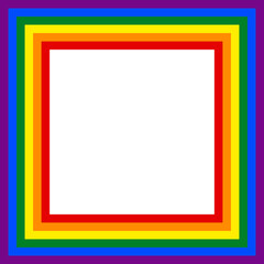 Flag LGBT icon, squared frame. Template design, vector illustration. Love wins. LGBT symbol in rainbow colors. Gay pride collection. Copy space