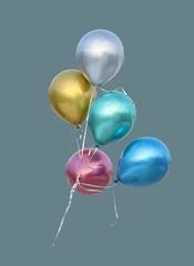 Foto auf Glas Air, helium balloons on a rope. © photoobject