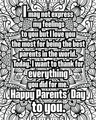 parents day quotes coloring page design. inspirational coloring pages design.