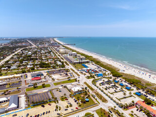 Aerial view of Cocoa beach.  Cocoa beach pier -Cape Canaveral. June 24, 2022 June 23, 2022