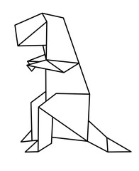 Fototapeta na wymiar Dinosaur origami. Geometric dinosaur illustration isolated on white background.
