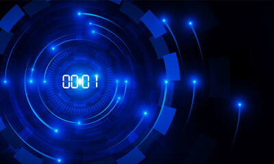 Abstract Futuristic Technology Background with Digital number timer concept and countdown background Hitech communication concept innovation background,  vector design