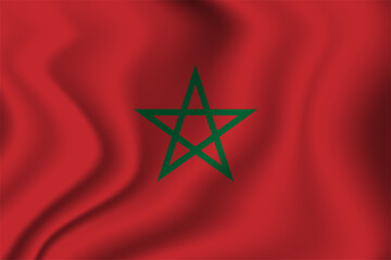 Flag of Morocco. Moroccan national symbol in official colors. Template icon. Abstract vector background