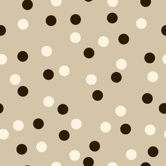 Brown simple pattern. Polka dot in a stylish vector and seamless pattern. For printing and interior decoration, pillows, notebooks, gift wrapping.
