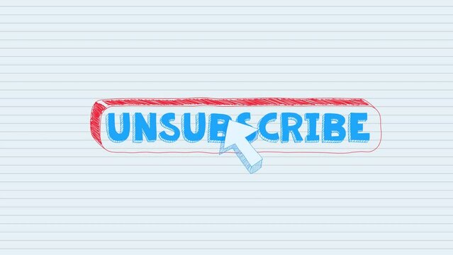 A close-up shot of an UNSUBSCRIBE internet website button. With optional luma mattes.