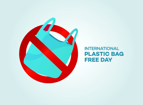 Plastic Bags Free Day vector illustration with plastic bag in forbidden sign. International Plastic Bag Free Day concept.