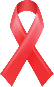серRealistic red ribbon as a symbol of awareness about the problem of AIDS, drug abuse, the problem of vasculitis, anorexia. 