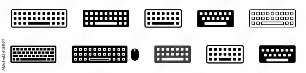 Fototapete keyboard icon set. computer keyboard. keypad vector. dismiss keyboard line art icon. computer keyboa