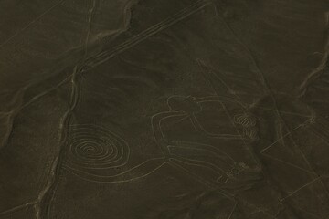 Nazca Lines in Peru seen from above