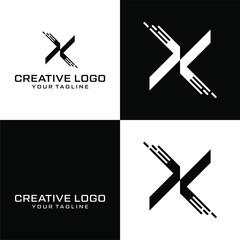 Creative letter x logo design vektor	