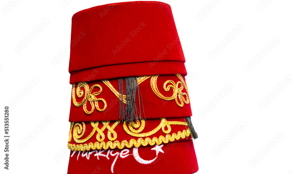 Wall mural Turkish, Arabic headdress hat fez, fes or tarboosh with tassel