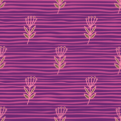 Simple forest berry seamless pattern. Hand drawn cute floral wallpaper.