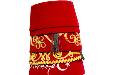 Turkish, Arabic headdress hat fez, fes or tarboosh with tassel