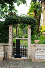 Elements of architectural decorations of buildings, columns and tops, arches and gypsum stucco...