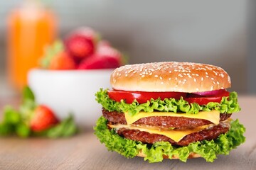 Tasty fresh Burger dish, Food concept