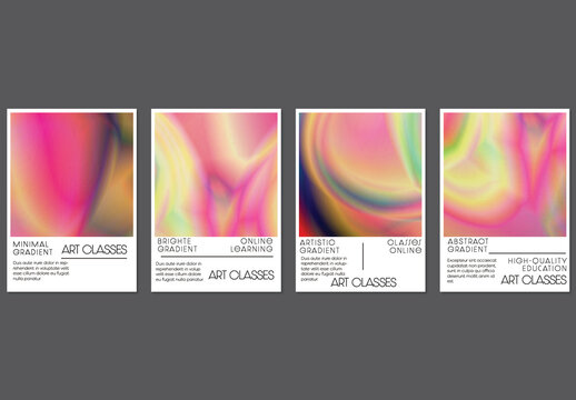 Flyer Layout with Bright Holographic Gradient Picture