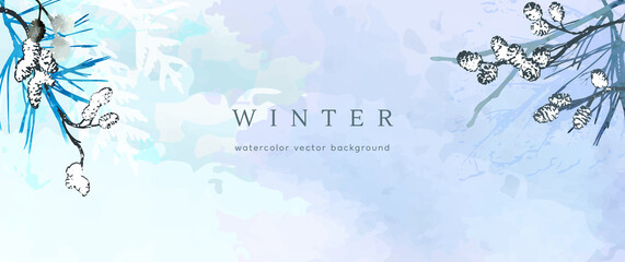 watercolor season vector winter holiday year art
