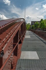 Beautiful shot of Fairport Lift Bridge in New York - obrazy, fototapety, plakaty